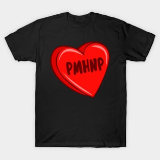 PMHNP Nurse For Valentines Day Nurse Heart Nursing Scrub Top T-Shirt